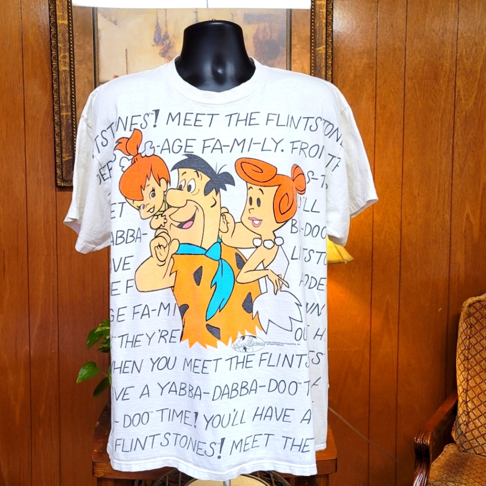 Vintage 90s The Flintstones AOP Men's T-Shirt